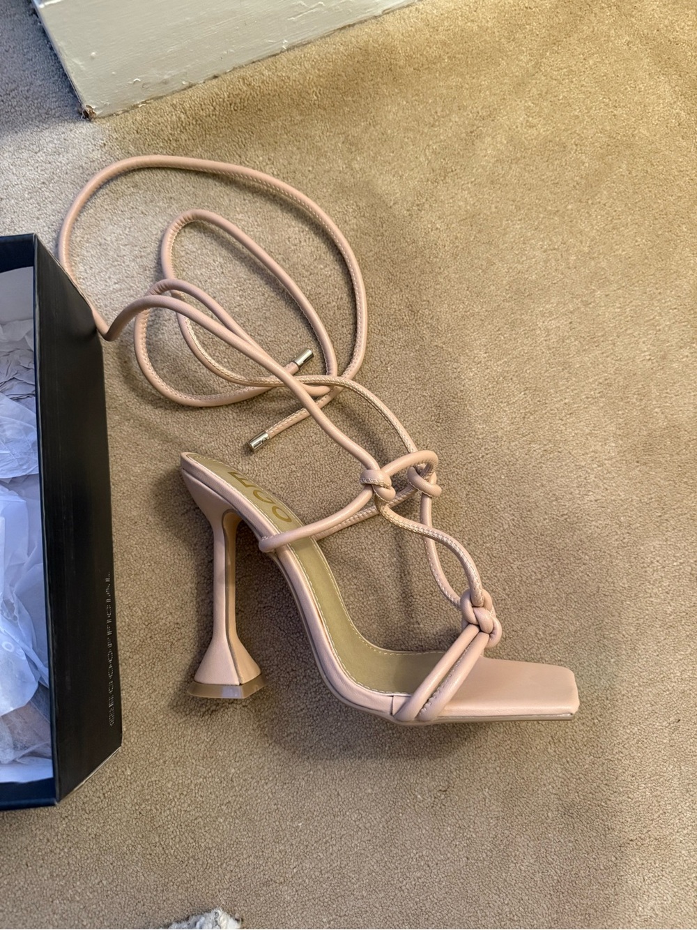 Tan EGO tie up heels